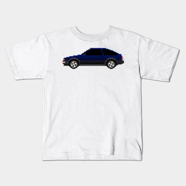 AE86 Pixelart Kids T-Shirt by retsbor10@comcast.net